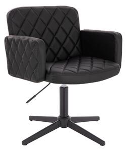 HC802CROSS Fekete Modern Műbőr Szék Fekete lábbal
