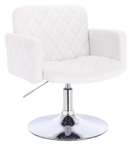HC802N Fehér Modern Műbőr Szék Krómozott lábbal