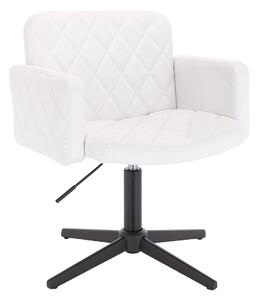 HC802CROSS Fehér Modern Műbőr Szék Fekete lábbal