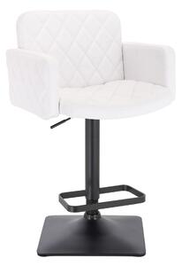 HC802KW Fehér Modern Műbőr Szék Fekete lábbal