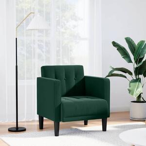 Sötétzöld bársony kanapészék karfás szék 53 cm