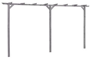 Szürke impregnált fenyőfa kerti pergola 400 x 40 x 205 cm