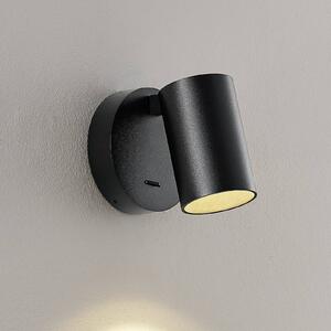Deko-Light CAN TILT fali spotlámpa, fekete, Ø 10 cm, fém GU10 kapcsoló, Fekete, Nappali / Étkező, Alumínium