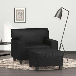 VidaXL fekete műbőr kanapéfotel lábtartóval 60 cm