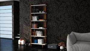 Könyvespolc Order-White, Walnut fehér Dió