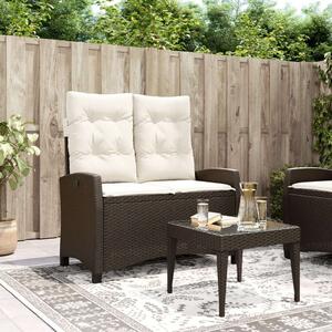 VidaXL Kert Pad - Barna Polyrattan - Dönthető - 2 személyes