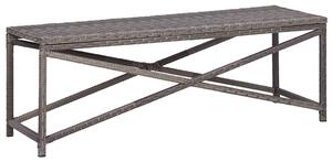 Szürke polyrattan kerti pad 120 cm