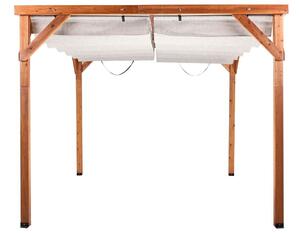 Pavilon VILLAROSA 320 cm 380 cm Fenyőfa Barna/bézs