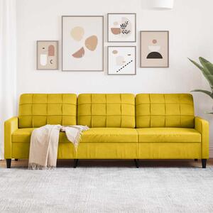 3 személyes sárga bársony kanapé 210 cm
