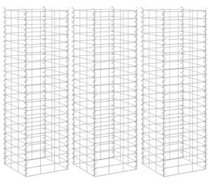 3 db vas gabion magaságyás 30 x 30 x 100 cm
