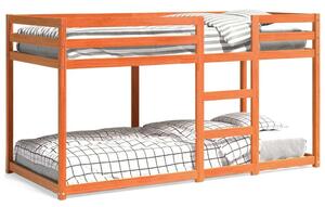 VidaXL viaszbarna tömör fenyőfa emeletes ágy 90x200 cm