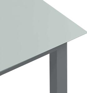VidaXL világosszürke alumínium és üveg kerti asztal 190 x 90 x 74 cm