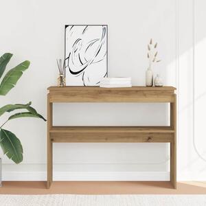 Kézműves tölgy színű szerelt fa dohányzóasztal 102x30x80 cm