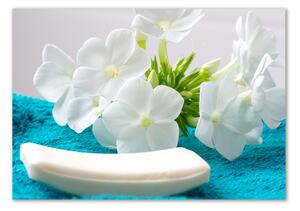 Egyedi Üvegkép Fehér virágok spa