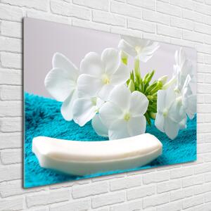 Egyedi Üvegkép Fehér virágok spa