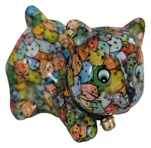 Színpompás mini cica persely - Cica mintás