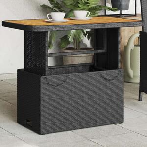 VidaXL Polyrattan Kerti Asztal - Állítható - 90x55cm
