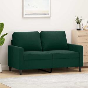 Kétszemélyes sötétzöld bársony kanapé 120 cm