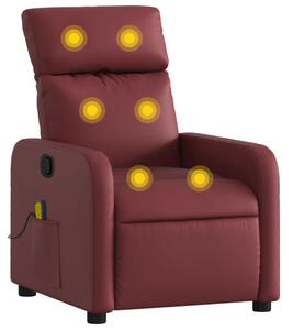 VidaXL bordó műbőr dönthető masszázsfotel