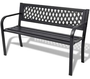 Fekete acél kerti pad 118 cm
