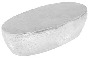 Ezüst kalapált alumínium dohányzóasztal 100 x 50 x 28 cm
