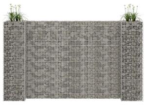 H alakú acéldrót virágtartó gabion 260 x 40 x 150 cm