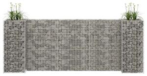 H alakú acéldrót virágtartó gabion 260 x 40 x 100 cm