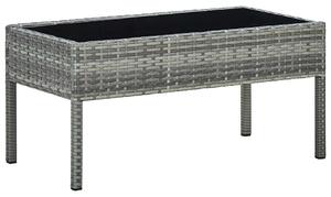 Szürke polyrattan kerti asztal 75 x 40 x 37 cm