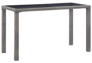 Antracitszürke polyrattan kerti asztal 123 x 60 x 74 cm