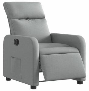 Elektromos Relax Fotel - Világosszürke Szövet