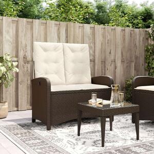 VidaXL Kert Pad - Barna Polyrattan - Dönthető - 105x59x93 cm