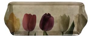 Tálca zserbós 33x14,5x2,5 cm Tulipán mintával