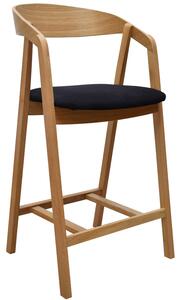 FormWood Tölgy bárszék Henry 63,5 cm, fekete ülőfelülettel