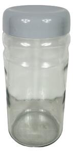 Üveg fűszertartó műanyag tetővel szürke színben (1,8 L-es)