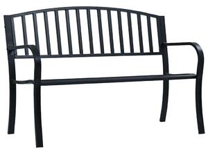 Fekete acél kerti pad 125 cm