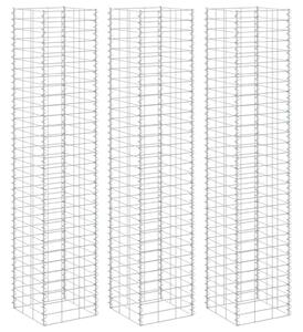 3 db vas gabion magaságyás 30 x 30 x 200 cm