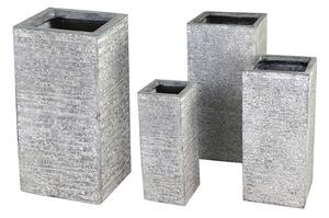 Ontario High Cube Kompozit Virágtartó Szett - Szürke - 4 db