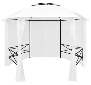 Fehér kerti pavilon függönyökkel 360 x 312 x 265 cm 180 g/m²
