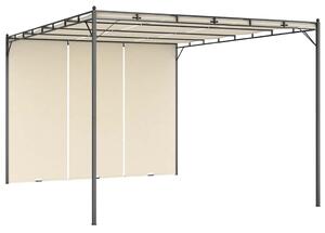 Krémszínű kerti pavilon oldalfüggönnyel 4 x 3 x 2,25 m