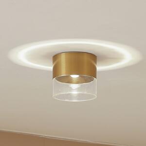 Lindby LED mennyezeti lámpa Dalila, arany, Ø 10 cm, alumínium, Sárgaréz / arany, Nappali / Étkező, Alumínium, Modern