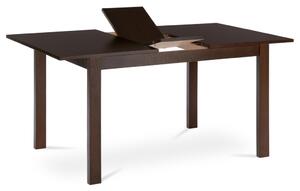 Kihúzható étkezőasztal 120+30x80x74 cm, MDF asztallap, furnér, tömörfa lábak, dió színben