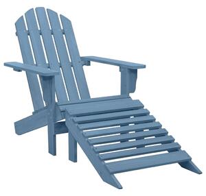 Kék tömör fenyőfa kerti Adirondack szék zsámollyal