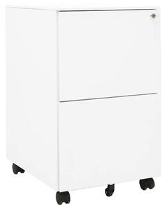 Fehér acél mobil iratszekrény 39 x 45 x 67 cm