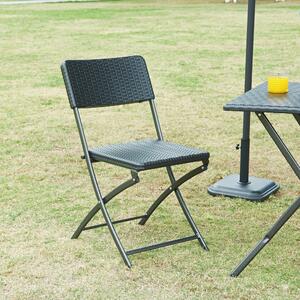 Összecsukható kerti szék Mark 2-es szett rattan-hatású, fekete