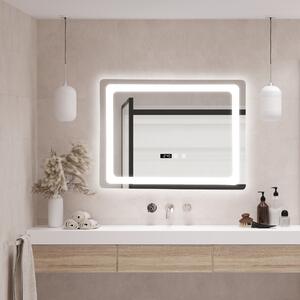 LED-es fürdőszobai tükör Casoli 60x80cm ezüst kerettel
