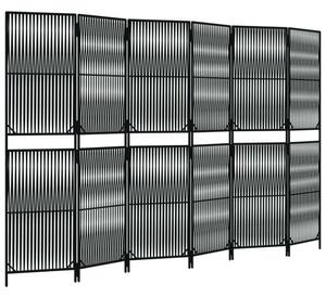 VidaXL Polyrattan Térelválasztó - Fekete - 6 Panel - 294x180cm