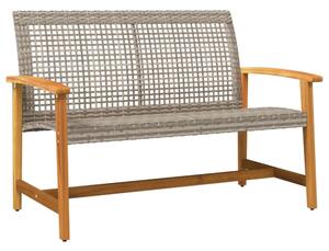 VidaXL Kerti Pad - Polyrattan és Akácfa - 112 cm