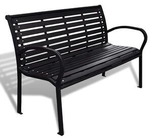Fekete acél és WPC kerti pad 125 cm