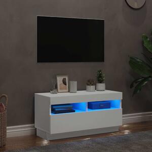 Fehér TV-szekrény LED-lámpákkal 80 x 35 x 40 cm
