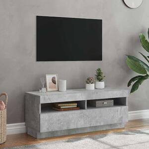 Betonszürke TV-szekrény LED-lámpákkal 100 x 35 x 40 cm